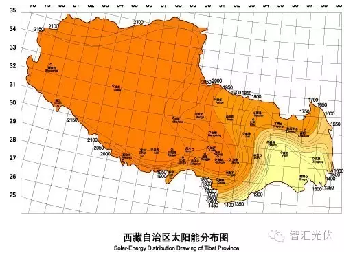 全国太阳能总辐射量图