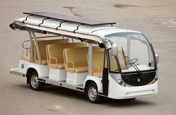 就连普遍的电动观光车也开始采用太阳能,可以见到即使不用汽车,车辆的