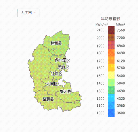 【收藏】黑龙江省所属各市太阳能资源分布地图出炉