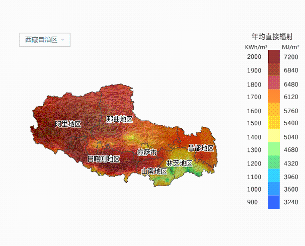 【收藏】西藏所属各市太阳能资源分布地图集锦
