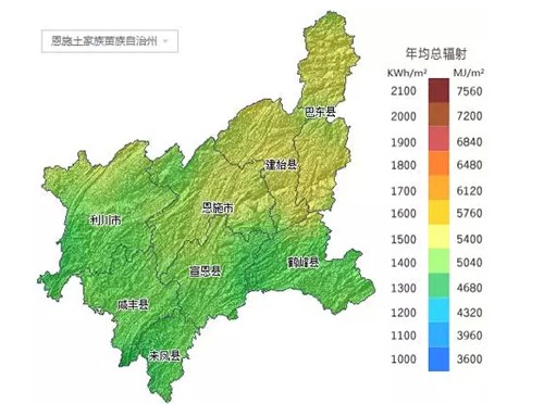 【收藏】湖北所属各市太阳能资源分布图出炉