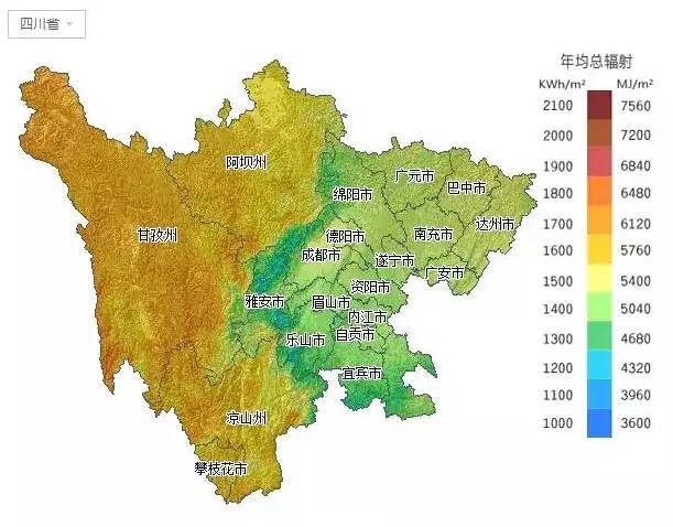 四川地区光照资源