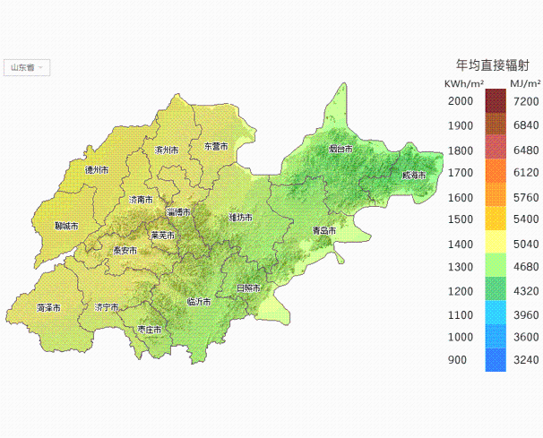 【必备】山东省所属各市太阳能资源分布地图集锦